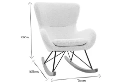 Cheap Miliboo Mecedora tejido oveja blanco ESKUA