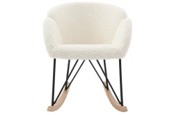 Fashion Miliboo Mecedora tejido oveja color blanco RHAPSODY