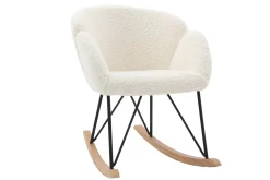 Fashion Miliboo Mecedora tejido oveja color blanco RHAPSODY