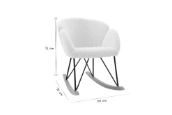 Fashion Miliboo Mecedora tejido oveja color blanco RHAPSODY
