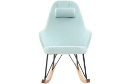 Discount Miliboo Mecedora tejido verde menta patas metal y fresno JHENE