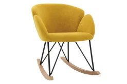 Flash Sale Miliboo Mecedora terciopelo amarillo mostaza RHAPSODY