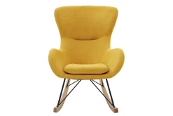 Online Miliboo Mecedora terciopelo amarillo mostaza ESKUA