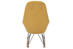 Outlet Miliboo Mecedora terciopelo amarillo patas metal y madera JHENE