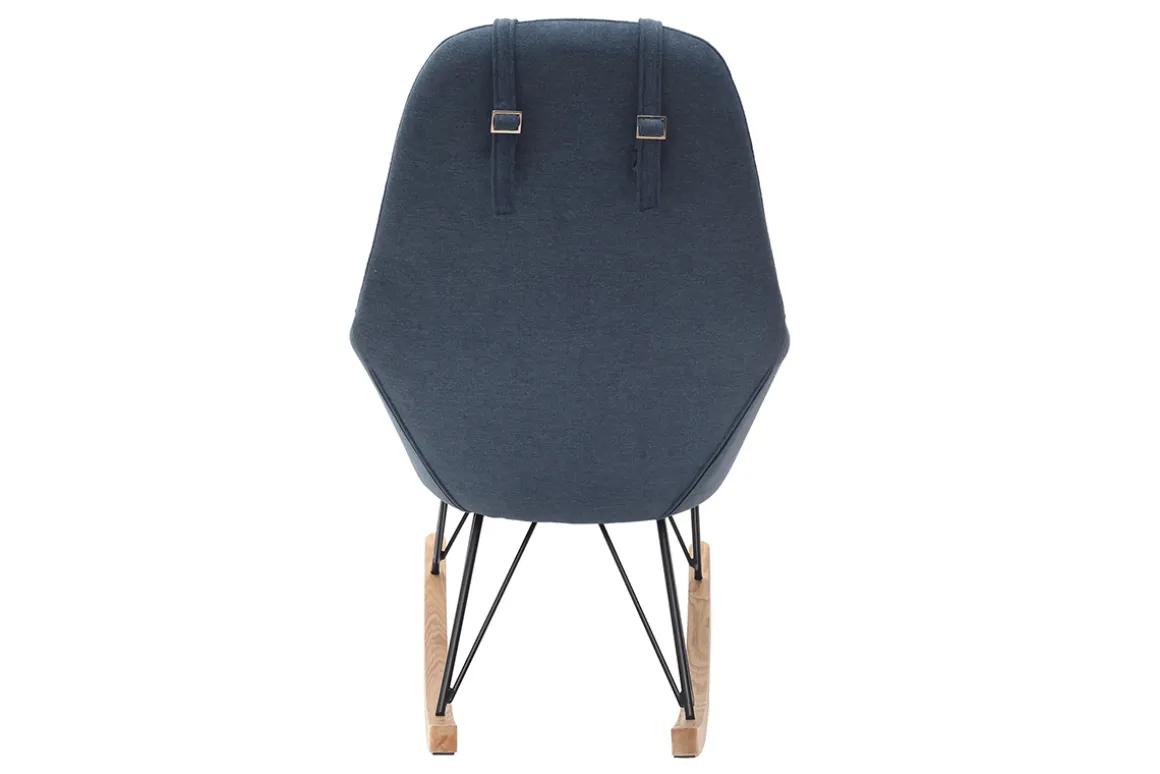 Best Miliboo Mecedora terciopelo azul patas metal y madera JHENE