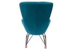 Cheap Miliboo Mecedora terciopelo azul petróleo ESKUA