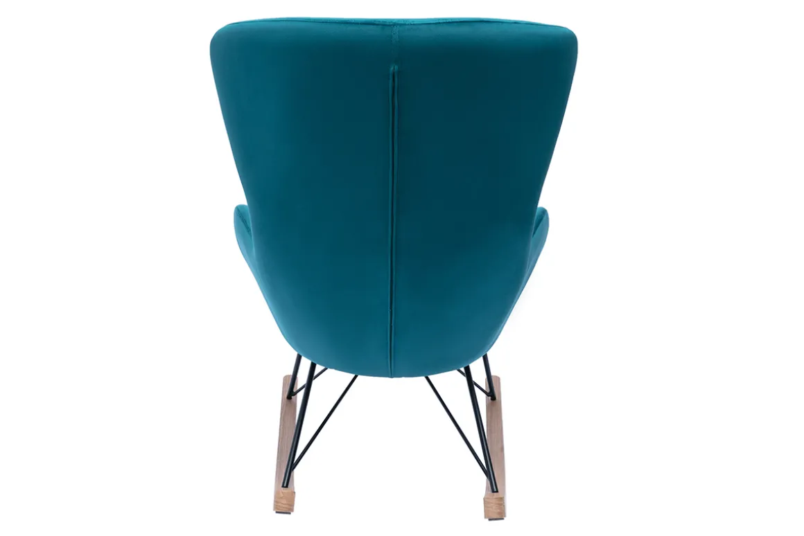 Cheap Miliboo Mecedora terciopelo azul petróleo ESKUA