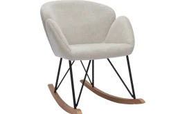 Shop Miliboo Mecedora terciopelo beige RHAPSODY