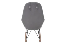 Flash Sale Miliboo Mecedora terciopelo gris claro patas metal y madera JHENE