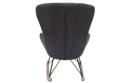 Shop Miliboo Mecedora terciopelo gris ESKUA