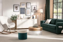 Best Sale Miliboo Mecedora terciopelo terracota ESKUA