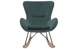 Shop Miliboo Mecedora terciopelo verde ESKUA