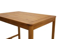 Clearance Miliboo Mesa alta de jardín rectangular de madera maciza 120 cm AKIS