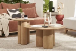 Clearance Miliboo Mesa auxiliar de madera clara HOLLEN