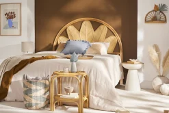Sale Miliboo Mesa auxiliar redonda de diseño con almacenaje de metal greige y madera maciza de mango 52 cm TAM