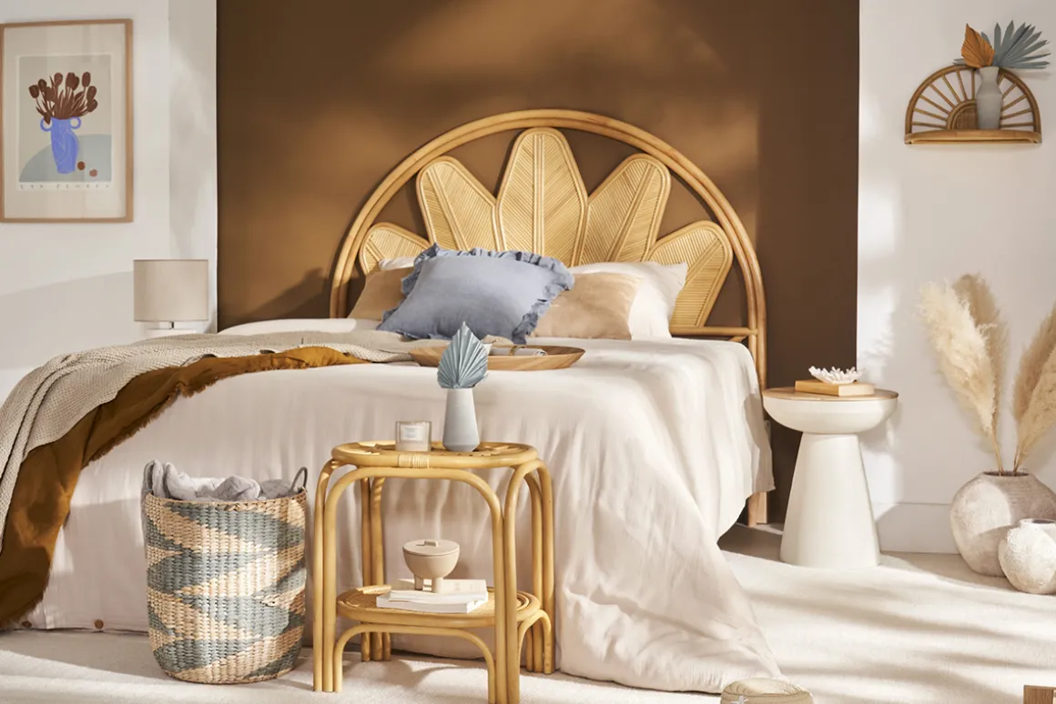 Sale Miliboo Mesa auxiliar redonda de diseño con almacenaje de metal greige y madera maciza de mango 52 cm TAM