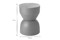 Hot Miliboo Mesa auxiliar redonda de diseño con almacenaje de metal terracota y madera maciza de mango 30 cm YOYO