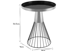 Online Miliboo Mesa auxiliar redonda de acero lacado negro y dorado 41 cm diám. SPLEEN