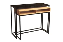 Best Sale Miliboo Mesa consola / escritorio de madera de mango maciza y metal 100 cm YPKA