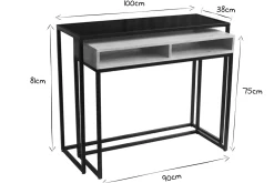 Best Sale Miliboo Mesa consola / escritorio de madera de mango maciza y metal 100 cm YPKA
