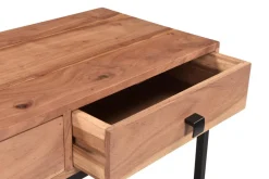 Cheap Miliboo Mesa consola de acacia y metal con 2 cajones 80 cm AXELLE
