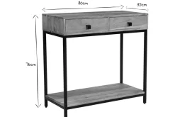 Cheap Miliboo Mesa consola de acacia y metal con 2 cajones 80 cm AXELLE