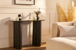 Flash Sale Miliboo Mesa consola de diseño de madera negra 100 cm FOLEEN
