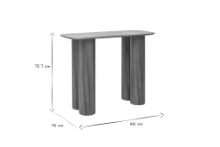 Discount Miliboo Mesa consola de diseño de madera oscura 100 cm FOLEEN