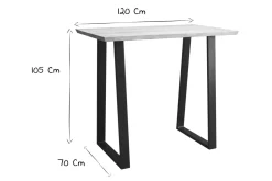 Store Miliboo Mesa de bar en mango y metal negro L120 cm VIJAY