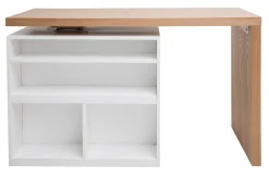 Discount Miliboo Mesa de bar modulable con almacenaje blanco mate y roble A91 cm MAX