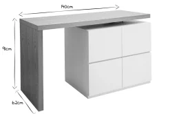 Discount Miliboo Mesa de bar modulable con almacenaje blanco mate y roble A91 cm MAX