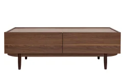 Cheap Miliboo Mesa de centro con cajones de madera oscura 120 cm SANAA