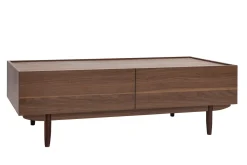Cheap Miliboo Mesa de centro con cajones de madera oscura 120 cm SANAA