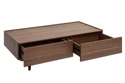 Cheap Miliboo Mesa de centro con cajones de madera oscura 120 cm SANAA