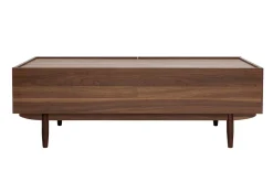 Cheap Miliboo Mesa de centro con cajones de madera oscura 120 cm SANAA