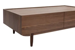Cheap Miliboo Mesa de centro con cajones de madera oscura 120 cm SANAA