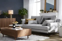 Cheap Miliboo Mesa de centro con cajones de madera oscura 120 cm SANAA