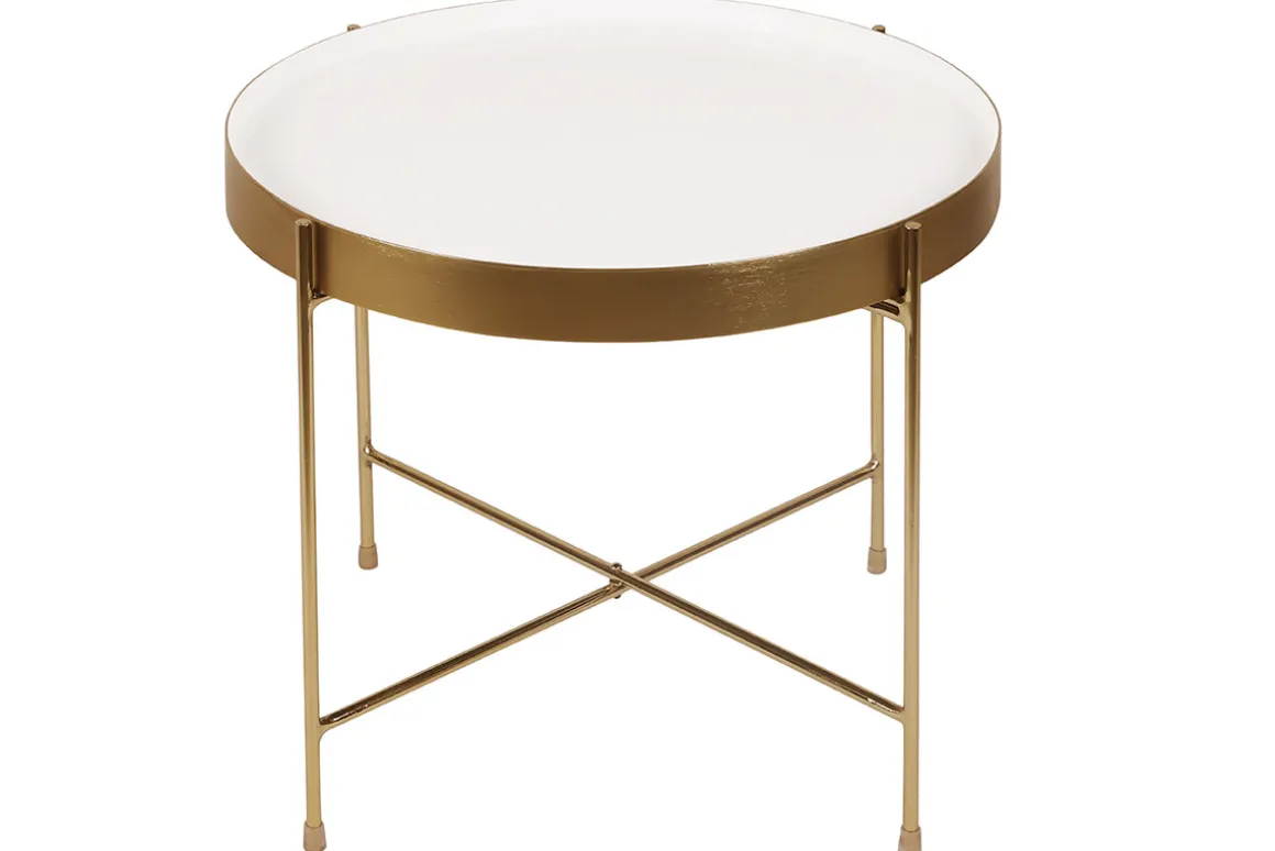 Best Sale Miliboo Mesa de centro con tablero reversible azul petróleo y blanco SATEEN