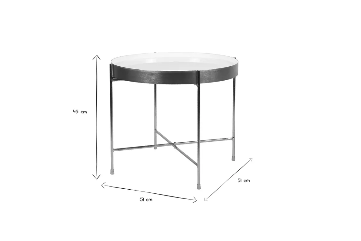 Best Sale Miliboo Mesa de centro con tablero reversible azul petróleo y blanco SATEEN