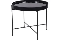 Discount Miliboo Mesa de centro con tablero reversible azul petróleo y negro SATEEN