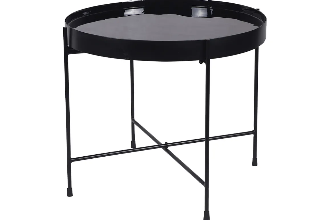 Discount Miliboo Mesa de centro con tablero reversible azul petróleo y negro SATEEN