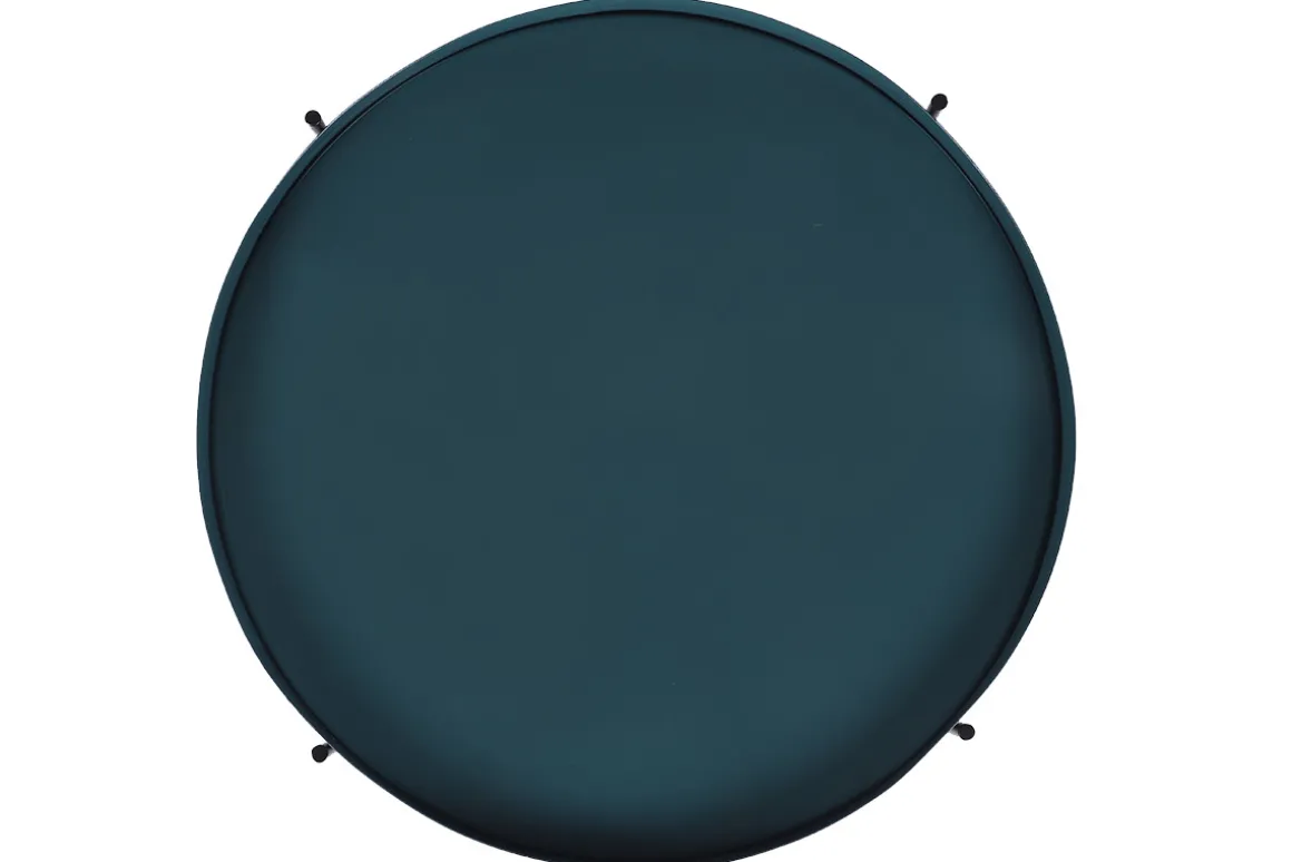 Discount Miliboo Mesa de centro con tablero reversible azul petróleo y negro SATEEN