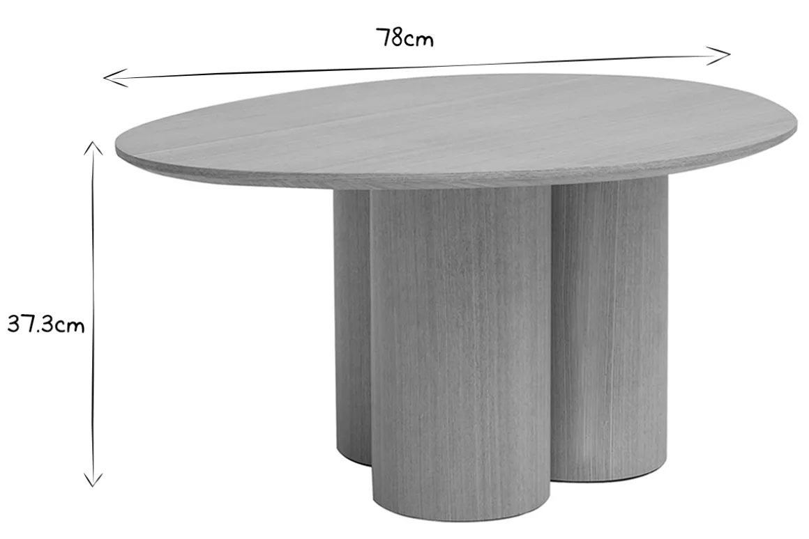 Store Miliboo Mesa de centro de diseño de madera clara HOLLEN