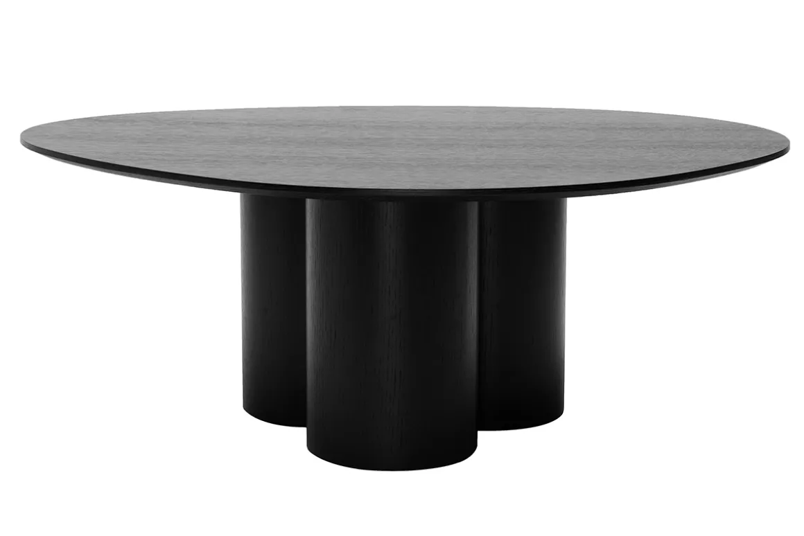 Best Sale Miliboo Mesa de centro de diseño de madera negra 100 cm HOLLEN