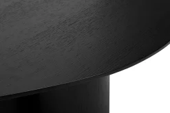 Best Sale Miliboo Mesa de centro de diseño de madera negra 100 cm HOLLEN