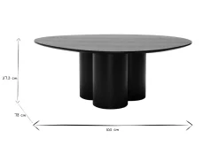 Best Sale Miliboo Mesa de centro de diseño de madera negra 100 cm HOLLEN