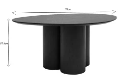 Discount Miliboo Mesa de centro de diseño de madera negra 78 cm HOLLEN