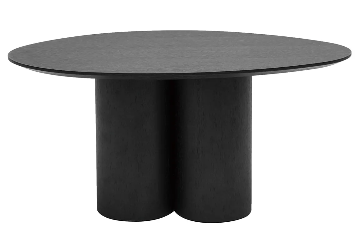 Discount Miliboo Mesa de centro de diseño de madera negra 78 cm HOLLEN