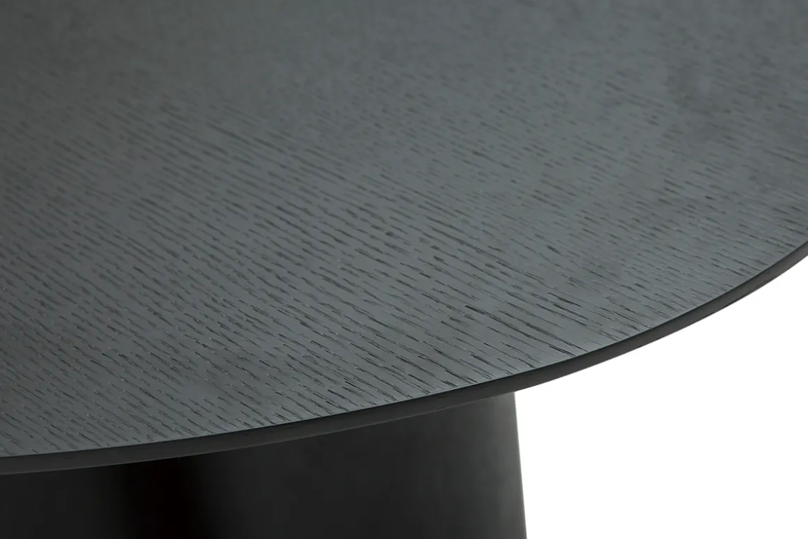 Discount Miliboo Mesa de centro de diseño de madera negra 78 cm HOLLEN