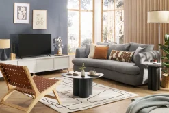 Discount Miliboo Mesa de centro de diseño de madera negra 78 cm HOLLEN